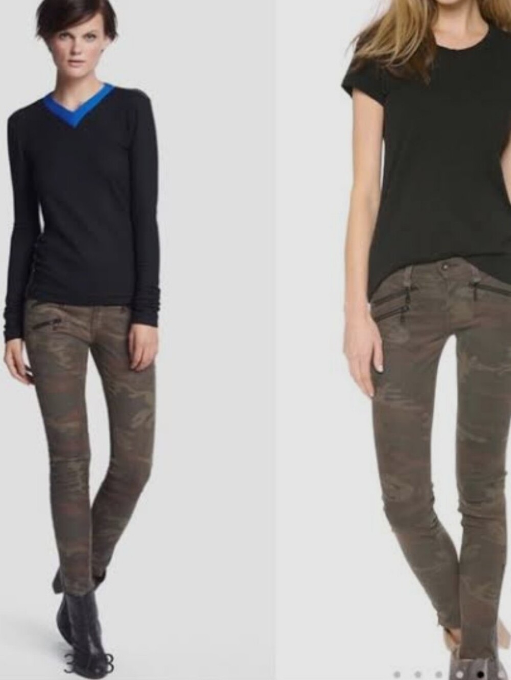 RAG & BONE Jean 100% Lamb Leather Moto Jeans with Zippers in Desert Camo.